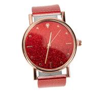 MOBUTOFU Quartz Wrist Watch for Women with Silicone Bracelet, Comfortable, Skin-Friendly Design Suitable for Most Occasions, Stylish and Portable Ladies Watch in Red Colour