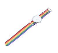 MOBUTOFU Rainbow Wrist Watch with Alloy Band Silent Quartz Movement Lightweight Design for Women and Men Suitable for Work and Social Events