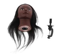 MOBUTOFU Real Human Hair Mannequin Head Supports Curling and Adaptable Learning with Stand for Hairdressing Practice Suitable for Home Training and Salons
