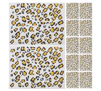 MOBUTOFU Realistic Leopard Temporary Tattoo Sticker Stylish Animal Print 12pc with Gentle Adhesive on Transfer Paper Skin-safe and Easy to Apply for Costume Parties and Festivals