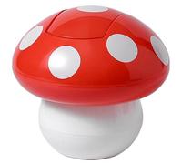 MOBUTOFU Red Mushroom Shaped Mini Desktop Trash Can with Cover Abs