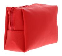 MOBUTOFU Red Pu Makeup Cosmetic Bag Portable Toiletry Pouch with Shiny Finish to Protect from Abrasion and Prevent Accidental Leakage, for Travel and Everyday Use