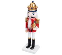MOBUTOFU Red Wooden Nutcracker King Decorative Table Ornament for Room