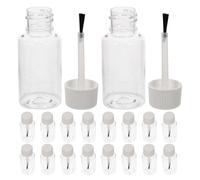 MOBUTOFU Refillable Nail Polish Bottles with Advanced Seal Protection 20pcs with Brush Cap 20ml Plastic Nail Art Containers and Compact Portability for Travel and DIY Manicure