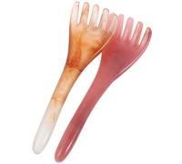 MOBUTOFU Resin Five-Pronged Hair Comb Scalp Massager 2Pcs Beeswax Massage Claws for Deep Tissue Head Therapy and Hair Growth