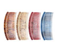 MOBUTOFU Resin Teeth Hair Combs 4pcs Made of Sturdy PC and Resin Non- Hair Styling Tool Assorted Colours Random Color for Embellishing Wedding Veils and for Women