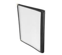 MOBUTOFU Restaurant Menu Covers 8 Page 16 View PVC Menu Book with Sturdy Gold Corners, Damp Cloth Cleanable for Hotels, Cafes, Bars and Diners, A4 Size