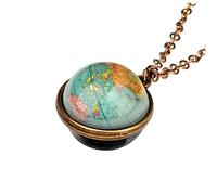 MOBUTOFU Retro Glow-in-the-Dark Necklace Vintage Universe Star Pendant Necklace for Women Glass Pendant Jewelry for Astronomy Lovers