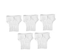 MOBUTOFU Reusable Cotton Nappy Inserts for Toddlers 9-15 Months 10-15kg, Breathable Absorbent Baby Cloth Diaper Liners, Washable White Fabric Diapers 5pcs for Swimming and Everyday Use