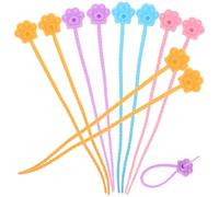 MOBUTOFU Reusable Flexible Silicone Ties with 20pcs Cat Paw Shape Cable for Organizing Cables Cord Management Straps Random Color for Desk and Trash Bag Storage