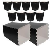 MOBUTOFU Reusable Popcorn Boxes 50 Pack Black Paperboard 4.21X2.16In Snack Containers for Weddings Movie Nights Birthday Celebrations