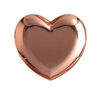 MOBUTOFU Rose Gold Stainless Steel Jewelry Tray Heart Shaped Metal Storage Dish Small Decorative Organizer for Home Desktop Accessories