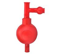 MOBUTOFU Rubber Pipette Filler with 3 Valves for Liquid Absorption and Distribution, Red Quantitative Suction Bulb Suitable for Chemical Experiment Departments Laboratory Use