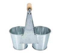 MOBUTOFU Rustic Metal Succulent Plant Container Bucket Vintage Double Barrel Flower Pot for Indoor Outdoor Gardening Iron Succulent Planter for Home Decor and Floral Arrangements