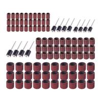 MOBUTOFU Sanding Drum Bands Set Includes 30 Sanding Band Sleeves and 4 Mandrels 102pcs with 80 Grit Abrasive Belt for Removing for Nail Drill Suitable for Rotary Tools and Professional Use