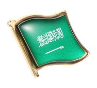 MOBUTOFU Saudi Arabia Flag Brooch Pin Metal Lapel Clip for Men Hats Shirts Patriotic Accessory for National Day Easy to Match with Suits and Ties