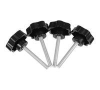 MOBUTOFU Screw 4pcs Star Handle Clamping Grip Knob for Machine Adjustment | Black PP Plastic, Nonslip Star Shape, Precise Control for Clamping and Mechanical Applications