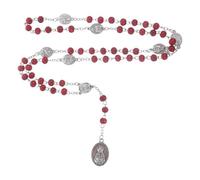 MOBUTOFU Seven Sorrows Rosary Beaded Necklace Lightweight Prayer Beads for Women Catholic Religious Jewelry Suitable for Daily Wear Wedding Party Graduation