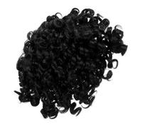 MOBUTOFU Short Wavy Curly Wig Black High Temperature Fiber Fashionable Party Wig for Masquerade Cosplay Simple Operation Quick to Put