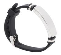 MOBUTOFU Silicone Wrist Strap Time Use Hand Rope Bracelet with Stainless Steel Curved Plate, Sturdy Wrist Band Silver Colour for Daily Use and Other Occasions