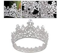 MOBUTOFU Silver Rhinestone Bridal Headwear Crown Hair Accessories for Brides and Bridesmaids, Handmade Copper Alloy with Fixed Ring for Safety, Creative Lovely Hair Piece for Wedding