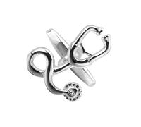 MOBUTOFU Silver Stethoscope Cufflinks for Men and Women Made of Stainless Steel, Creative and Practical Fashion Shirt Sleeve Nails Suitable for Weddings and Birthday Parties