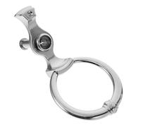 MOBUTOFU Silver Zinc Alloy Door Knocker Ring with Sound, Minimalist and Modern Style, Manual Front Door Hardware for Home Protection and Versatile Security