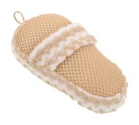 MOBUTOFU Slipper Shaped Bath Shower Scrubber for Adults, Khaki Fiber Exfoliating Shower Scrubber Creates Rich Bubbles and is Easy to Store, for Travel and Business Trips