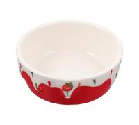 MOBUTOFU Small Animal Food Bowl, Ceramic for Easy to Clean User-friendly Design, Red Chic Look Feeding Dish Hamster and Guinea Pig Suitable for Rabbit and Chinchilla Use