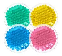 MOBUTOFU Small Round Gel Ice Packs 4pcs Reusable Hot and Cold Therapy Pads Made of PVC for Eye Applications and On-the-go Relief, Portable Soothing Relief for Adults