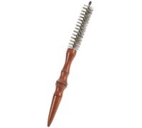 MOBUTOFU Small round Hair Brush with Wood Handle and Boar Bristles, Portable Size Styling Brush for Blow Drying and Curling, Precision Tail for Professional Stylists and Women