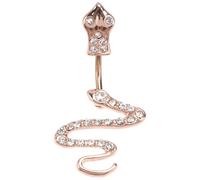 MOBUTOFU Snake Shaped Navel Ring Piercing Jewelry for Women Rose Navel Buckle with 1pc Button