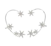 MOBUTOFU Snowflake Ear Cuff Non Piercing Rhinestone Ear Hook Crystal Clip on Earrings Dainty Festive Holiday Jewelry for Women Winter Wonderland Party Prom