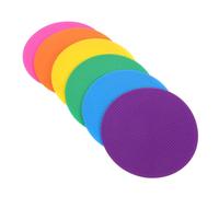 MOBUTOFU Spot Markers for Agility Dots Flat Cones Drills and Tactical Exercises 6pcs round Flat Cones Non-skid Lightweight Plastic Discs for Football and Tennis Training