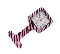 MOBUTOFU Square Printing Nurse Watch Portable Silicone Pocket Watch Nurse Keychain
