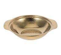 MOBUTOFU Stainless Steel Hammered Noodle Pot with Lid and Double Handles | Flat Bottom round Design, Even Heating on Stove, Golden Finish, for Ramen and Pasta