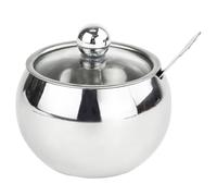 MOBUTOFU Stainless Steel Seasoning Jar with Lid and Stable Bottom Multipurpose Condiment Container for Sugar and Pepper Flour Kitchen Use Delicate Design Silver Spice Jar