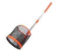 MOBUTOFU Stainless Steel Table Tennis Ball Picker with Long Grip | ABS and Nylon Net Bag, Corner Reach Design, for Training at Home and PE Teachers