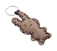 MOBUTOFU Stitch Keychain Charm Animal Keyring Vintage Pu Leather Fashionable Decor Handbag Accessory