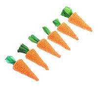 MOBUTOFU Straw Woven Carrot Chew Orange for Hamsters and Rabbits 6pcs Safe Material for Molar Teeth Cleaning Small Animal Suitable to Put the Cage