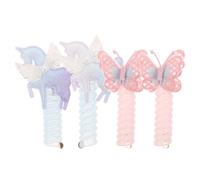 MOBUTOFU Telephone Wire Hair Bands 4Pcs Spiral Hair Ties Boys and Butterfly and Unicorn Patterns
