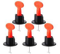 MOBUTOFU Tile Leveling System Kit for Wall Buildings and Building Floor Installation 51pcs with Black Pp and Manganese Steel Material, Wear-Resistant Tile Spacer Leveler Locator