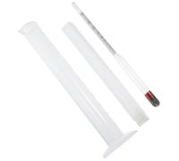 MOBUTOFU Triple Scale Alcohol Hydrometer Measuring Tool with Test Cylinder White Plastic Glass Accurate Reading Lightweight for Home Brew Fermentation