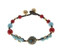 MOBUTOFU Turquoise Copper National Bracelet for Women, Colorful Handmade Beaded Strand Bracelet with Creative and Unique Style, for Daily Life Wearing Or Summer Beach Vacation