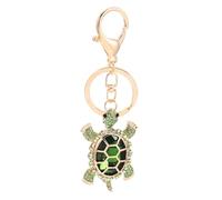 MOBUTOFU Turtle Rhinestone Key Ring Alloy Pendant Colorful Turtle Keychain Charm Green Metal Hanging Ornament for Bag Purse Accessories