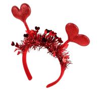 MOBUTOFU Valentine's Day Heart Headband Party Headband with Hearts Comfortable Cloth and Plastic Material Cute Adorable Design for Wedding Birthday and New Year Holiday