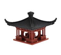 MOBUTOFU Versatile Plastic Pavilion Figurines Miniature Zen Garden Sculpture with Intricate Chinese Architectural Model and Realistic Details for Fairy Garden and Office Display