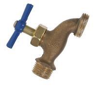 MOBUTOFU Vintage Brass Garden Faucet Outdoor Wall Tap 1/2" X 3/4" Threaded Hose Connector High Flow Yard Water Faucet for Outdoor Gardening
