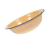 MOBUTOFU Vintage Enamel Basin Bowl for Soup, Vegetables, Home Cooking | Classic Yellow Finish, Smooth Interior, Easy Rinse Care, Outdoor Camp Use, Family-size Portions