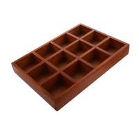 MOBUTOFU Vintage Finish Twelve Box with Wood Wooden Compartments Storage Jewelry Rectangular Space-saving Organiser Small Smooth Brown Desktop for, Bracelets and Items for Home